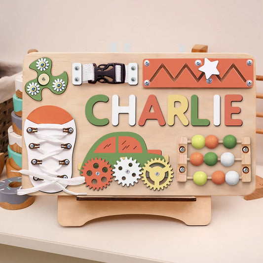 Personalized Busy Board - Wooden Montessori Toys | LoveryToys, BB29