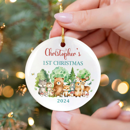 Customized First Christmas Baby Cute Animals Ornament