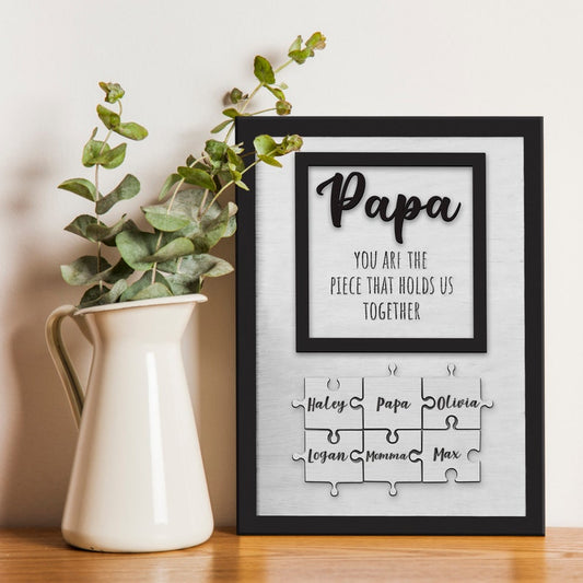 Custom Puzzle Piece Frame Dad, Custom Puzzle Piece Sign For Papa, Presents for dad, gift ideas for dad SD